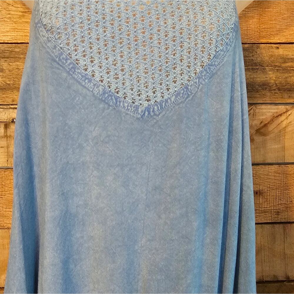 Earthbound Women's boho Baby Blue High Low handkerchief hemline Tank Dress Sz XL - Picture 6 of 15